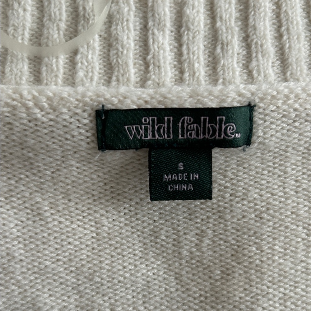Wild Fable Cream Cardigan with 3 buttons, size small,EUC - Picture 2 of 3